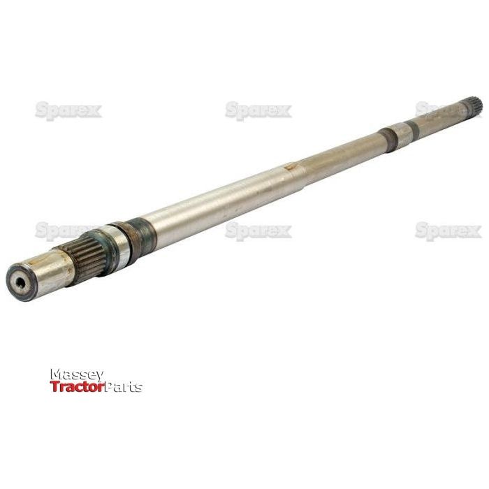 Metal tractor part with gears and splines, labeled "PTO Shaft - S.43158" and "Sparex" on a white background.