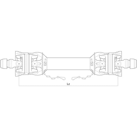 PTO Shaft - WWCV Wide Angle - Both Ends, (Lz) Length: 1010mm, 1 3/8'' x 6 Spline 80&deg; W.A. to1 3/8'' x 6 Spline 80&deg; W.A.
 - S.149066 - Farming Parts