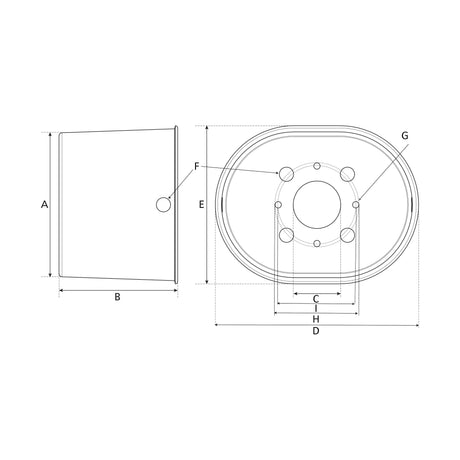 PTO Shield (Oval) 200 x 257mm
 - S.14435 - Farming Parts