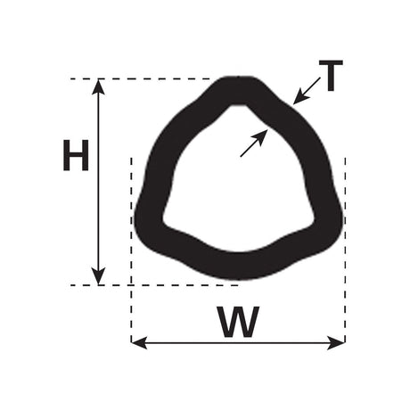 PTO Tube - Triangle Profile , Length: 1M (12502)
 - S.24811 - Farming Parts