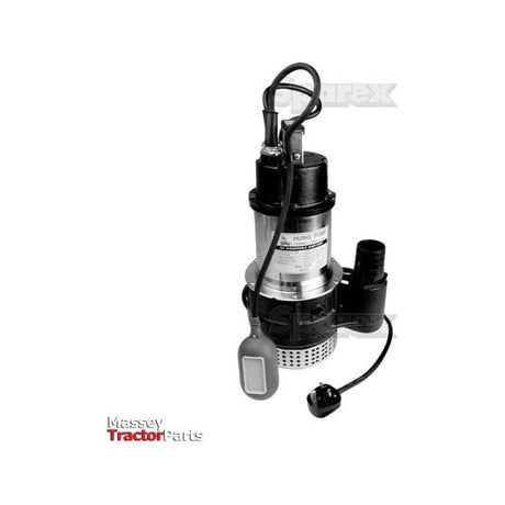 Black and silver Sparex electric submersible self-priming pump with a cable and plug, displayed on a white background. Text reads "Massey Tractor Parts - PUMP-SUBMERSIBLE-220V-240V - S.2488.