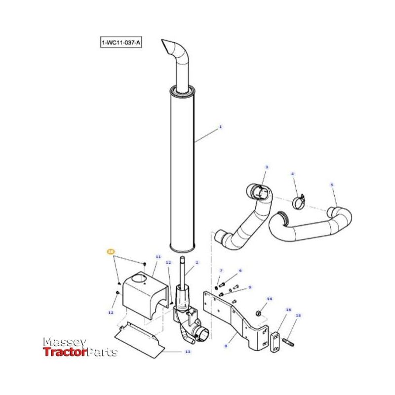 Massey Ferguson Pan Head Screw M18 x 16 - 3010872X1 | OEM | Massey Ferguson parts | Exhaust & Manifold Gaskets-Massey Ferguson-Bolts & Set Screws,Farming Parts,Screws,Screws & Fasteners,Towing & Fasteners,Tractor Parts