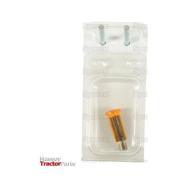 Retail packaging containing a Sparex panel and dashboard light - amber (1pc. Agripak) - S.20965, displayed on a white background with Massey Tractor Parts branding and an Agripak logo.