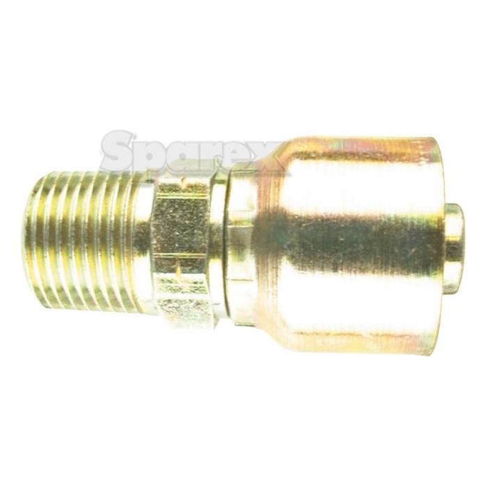 The Sparex Parker BSPT Hose Insert, specifically the 1/4'' x 1/4'' x 19'' Male Straight Taper (S.3810404), is a metallic hydraulic adapter featuring a threaded male end and a smooth cylindrical body, designed to be compatible with DN06 and 1/4'' BSPT specifications.