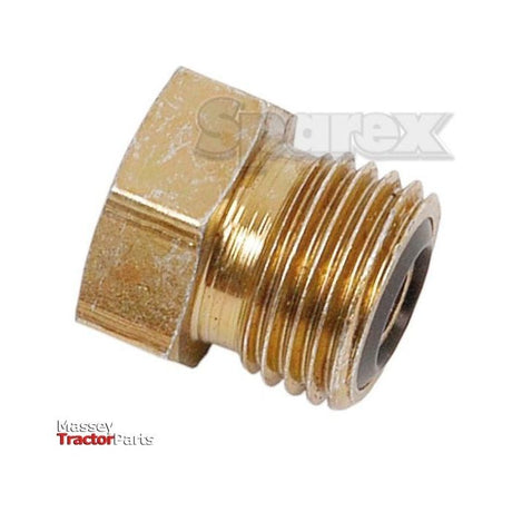 A Sparex Hydraulic Adaptor Blanking Plug ORFS 9/16'' UNF (Sparex Part No. S.20863) with external screw threads and a rubber O-ring, viewed against a white background, features a 9/16'' UNF connection.