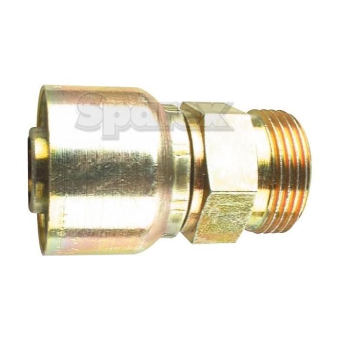 Introducing the Parker Metric Hose Insert 1/4'' x M14 x 1.50 (8L) Male Straight Light Series - S.3311404 by Sparex, a single-piece fitting featuring a brass compression design with a threaded male end on one side and a smooth female end on the other side.