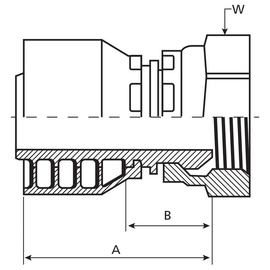 Parker BSP 60° Hose Insert 1/2'' x 3/8'' x 19 TPI; Female Straight Swivel - S.3120608 - Farming Parts