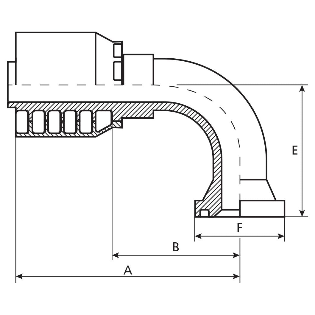 Parker Flange 1'' x 1'' 90° Swept Flange - S.7991616 - Massey Tractor Parts