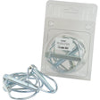 Two pear linch pins with circular designs, one in packaging marked with the Sparex label and printed information, and one out. The pins are mainly used to secure hoses or pipes. A handy tool for ensuring tight connections on any project involving tubing or plumbing.