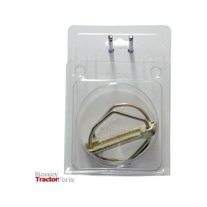 Packaging of a Sparex Pear Linch Pin, Part No. S.24638, in an Agripak containing two Ø8mm x 62mm pins within a clear plastic case.