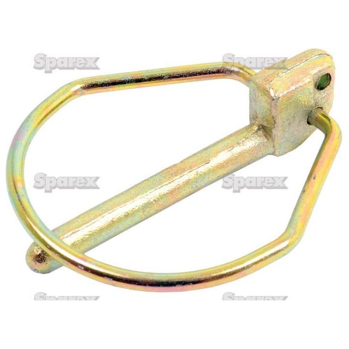 A gold-toned Pear Linch Pin featuring a triangular ring and a straight metal rod, resembling the traditional pear type pin. It comes in a pack of two (Ø8mm x 62mm) under Sparex Part No. S.24637, with the background showcasing faint watermarks from Sparex.