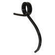 A coiled metal spring with two extended arms, one shorter and one longer, against a white background—a perfect fit for universal tractors and Sparex equipment. Introducing the Pigtail tine - 25x25x410 RH (Low Clearance) from Sparex, Part No. S.77174.