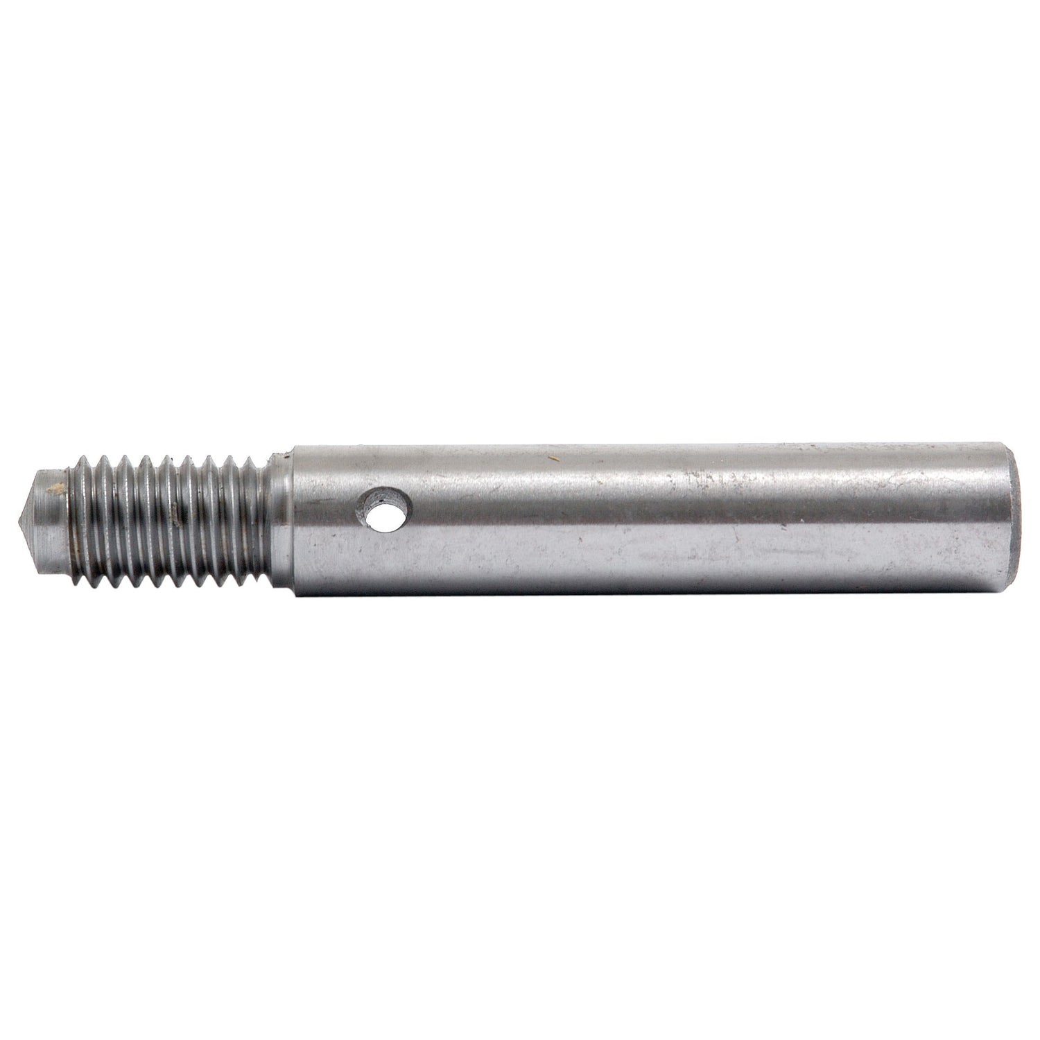 A cylindrical metal rod, identified as Sparex Part No. S.41339, made from EN 16T Steel and featuring a threaded section on one end with a smooth section incorporating a small hole in the middle, ideal for Massey Ferguson applications.