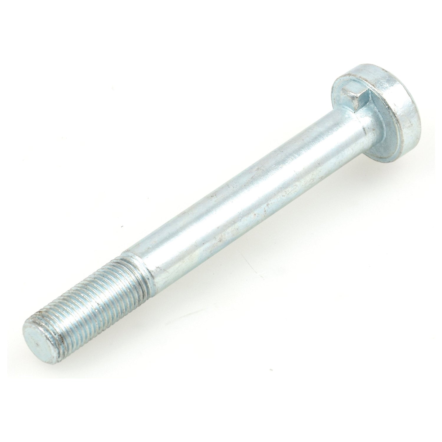 The Pipped Wheel Bolt, Sparex Part No. S.8397, from the reputable brand Sparex, is a metallic hex bolt with dimensions M14 x 1.5, featuring a threaded end and smooth shaft with clear passivation, lying on a white background.