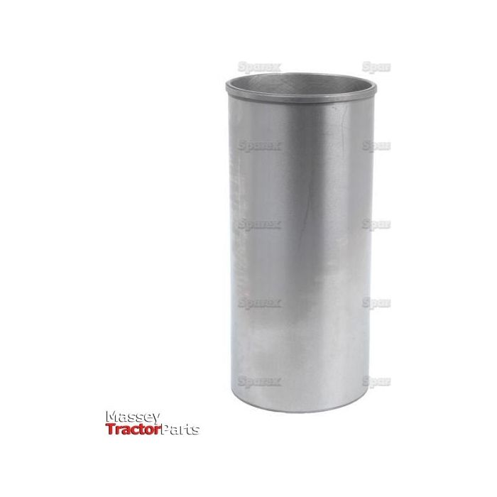 A cylindrical metal part with a flat top and bottom, displayed against a white background, with the "Massey Tractor Parts" logo in the bottom left corner. This Piston Liner (Finished), Sparex Part No.S.40434, exemplifies precision engineering suitable for Perkins Engines.