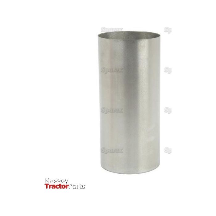 A cylindrical metal sleeve with a plain surface and "Sparex" branding etched all over it. The Massey Tractor Parts logo is visible in the bottom left corner, indicating it's a Piston Liner (Finished) - S.40436 compatible with the Perkins Build List.