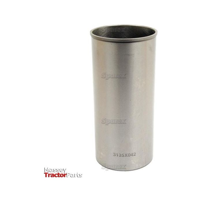 A cylindrical metal sleeve labeled "S.42431" and "Sparex" features the Massey Ferguson Tractor Parts logo in the bottom left corner, designating it as a Piston Liner (Finished).