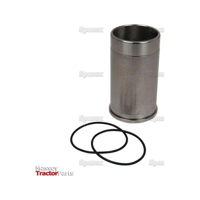 A metal piston liner labeled as Sparex Part No.S.57616 and two black rubber O-rings displayed on a white background, with "Massey Tractor Parts" and "Case IH" logos visible.