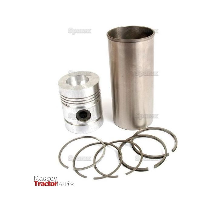 A Sparex Piston Ring and Liner Kit (Sparex Part No.S.40455) by Massey Ferguson, featuring five circular rings, is displayed on a white background. This flanged liner piston ring kit ensures optimal performance and durability.
