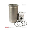 A metal cylinder liner, piston, and three piston rings are set against a white background, branded as 'Sparex.' This premium Piston Ring and Liner Kit (Sparex Part No. S.57849) is compatible with International Harvester models.
