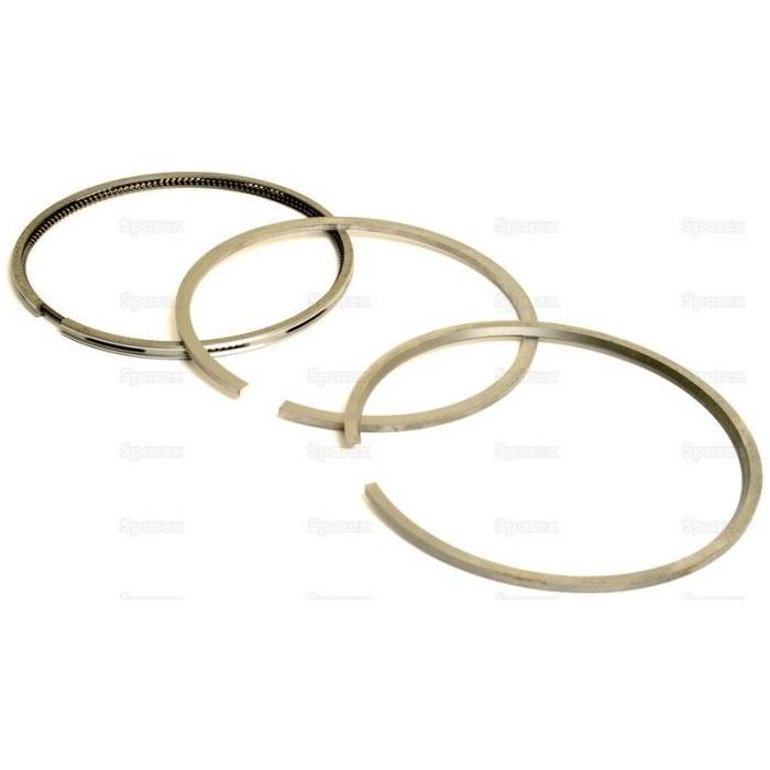 Three Sparex Piston Ring | Sparex Part No.S.110974 of varying sizes are displayed on a plain white background, showcasing their precision engineering for Sisu Engines.