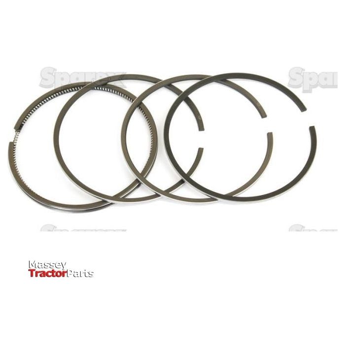 A set of four metallic piston rings arranged in a row on a white background, labeled as "Piston Ring | Sparex Part No.S.40424." The "Sparex" logo, indicating its compatibility with Perkins engines and the Sparex parts line, is visible at the bottom left corner.