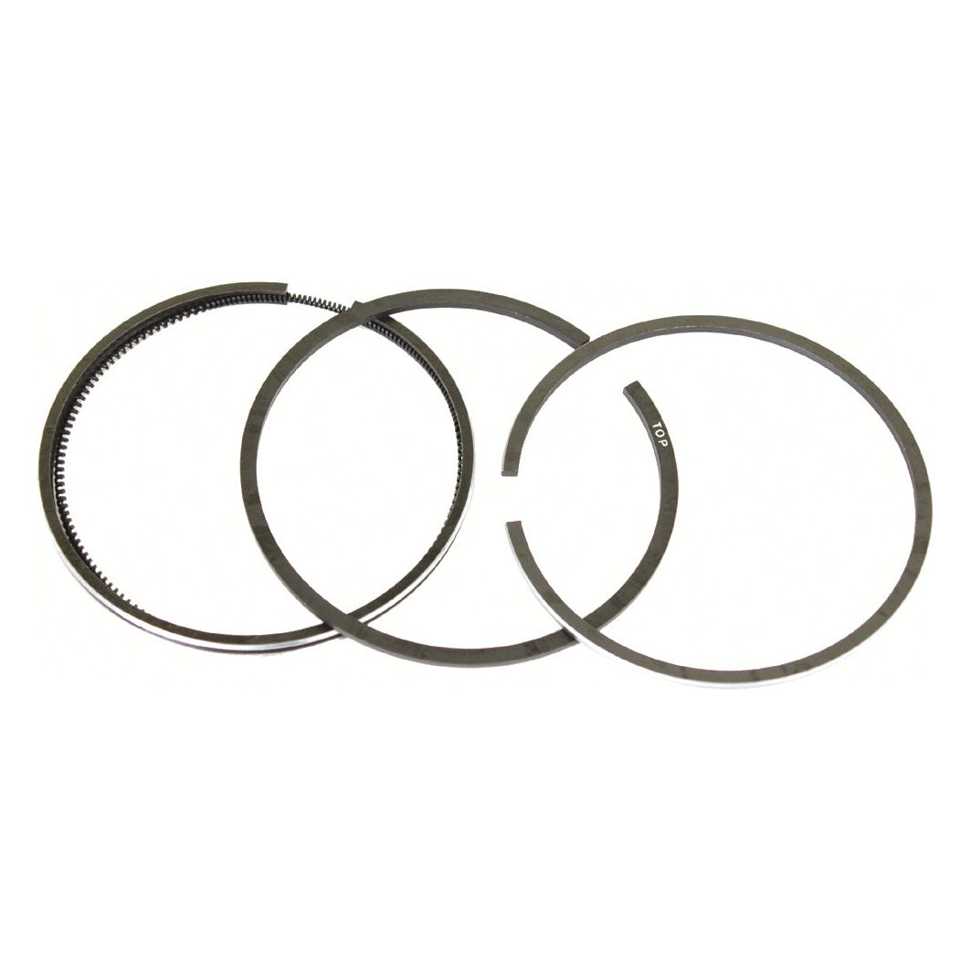 A set of three circular, chrome-plated piston rings, specifically the Piston Ring | Sparex Part No. S.62026 from the Sparex brand, arranged side by side against a white background.