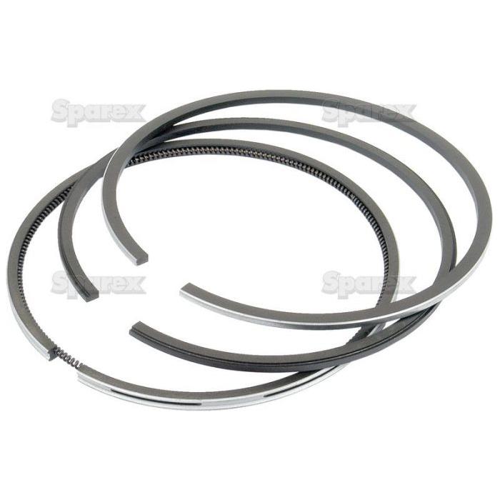 Three metal piston rings, specifically the Sparex Piston Ring (Sparex Part No. S.62029), are arranged in overlapping circles against a white background.
