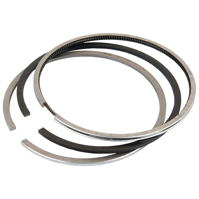 A set of three Sparex chrome-plated bevel-edged piston rings (Sparex Part No. S.62030) arranged in a staggered formation on a white background.