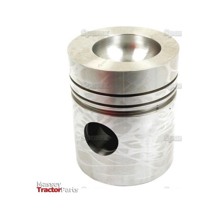 Metal piston with two grooves and a hollow interior, marked with “S.41540” and “Sparex” text, sporting the "Massey Tractor Parts" logo in the lower left corner. Designed for optimal performance with precise bore diameter and compression height specifications.