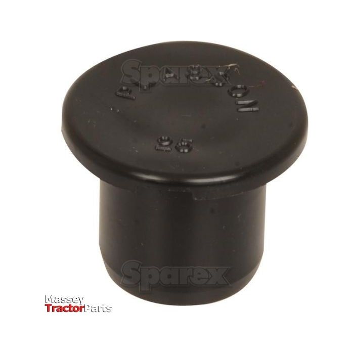 A Sparex Plug Adapter - 25mm (Part No. S.106894) with black rubber construction and "Sparex" branding and text. The background is white, featuring the "Massey Tractor Parts" logo in the lower-left corner. Suitable for 25mm fittings, this plug ensures a secure connection.