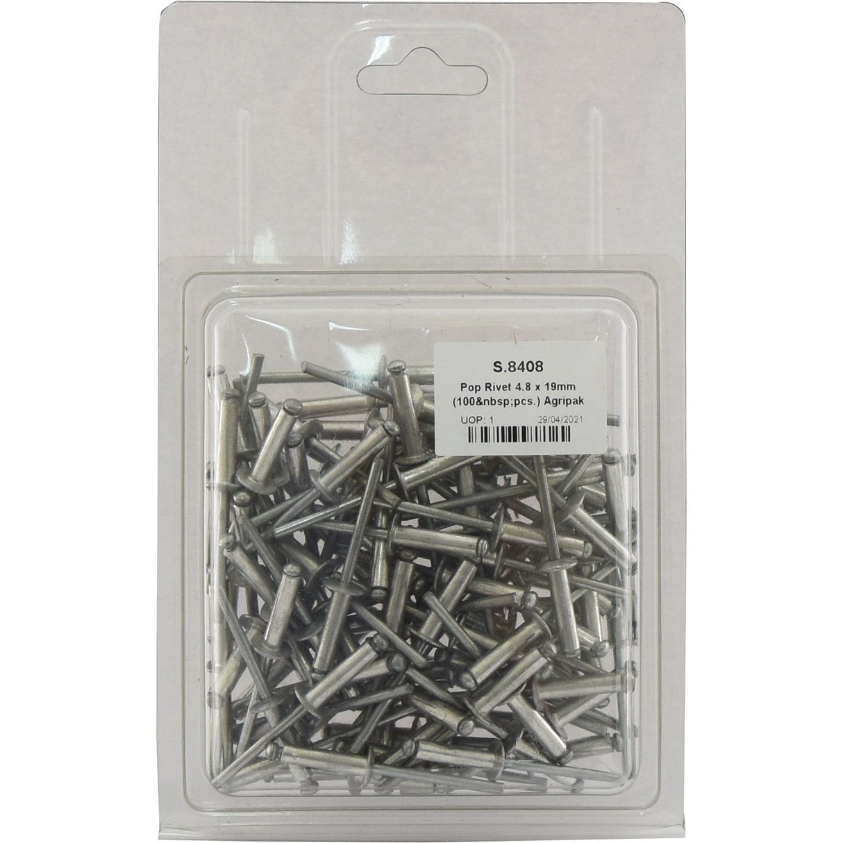 Pop Rivet 4.8 x 19mm (100 pcs.) Agripak
- S.8408 - Massey Tractor Parts