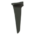 A close-up of a black metal wedge-shaped object, possibly a Power Harrow Blade 100x14x305mm RH from Sparex, serving as a replacement for Pegoraro and Morra equipment.