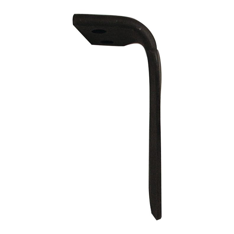 A metal bracket with a right-angled bend and two holes for mounting, serving as an ideal replacement for Perugini Power Harrow Blade 320424 (Sparex Part No.S.78181).