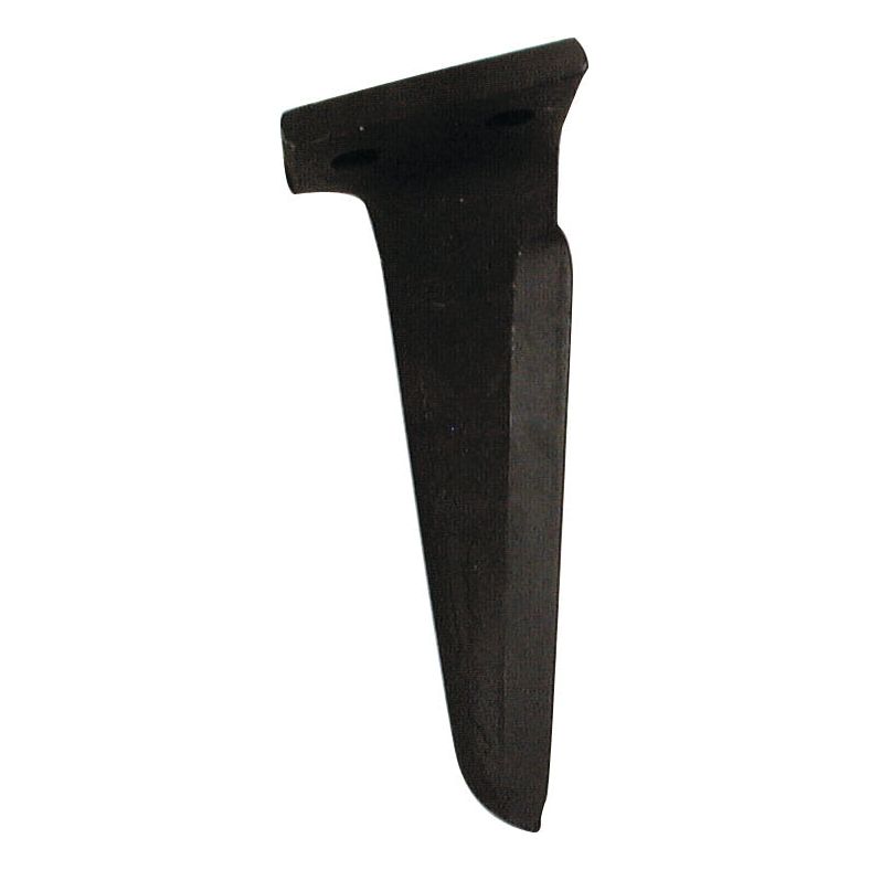 Close-up of a black plastic tent stake with a pointed end and a T-shaped head, reminiscent of the robust design of the Sparex Power Harrow Blade 100x15x270mm RH, model S.78181, compatible with Perugini (Concept-Ransome).