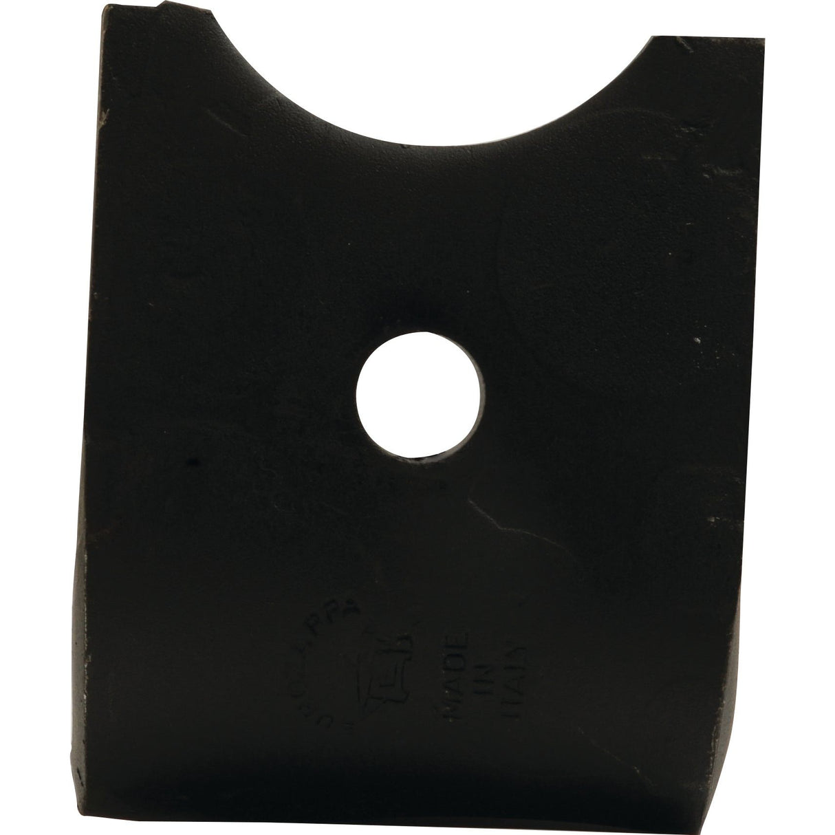 A Sparex Power Harrow Blade (100x15x320mm RH) made of black rectangular metal with a Ø 18.5mm circular hole in the center and "MADE IN ITALY" stamped on it, suitable as a replacement for Kverneland models MA46000150, referenced as Sparex Part No.S.72419.