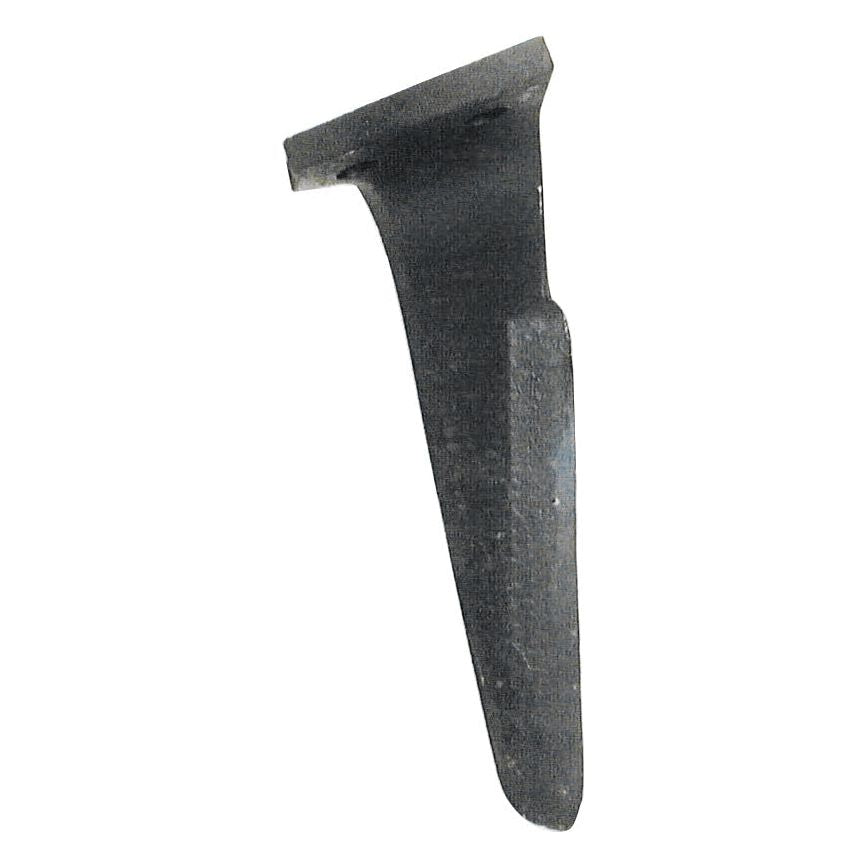A single, dark-colored Power Harrow Blade 110x15x325mm RH with a slightly curved shape and a straight edge on one side, reminiscent of a meticulously crafted Sparex or Perugini replacement (Concept-Ransome).
