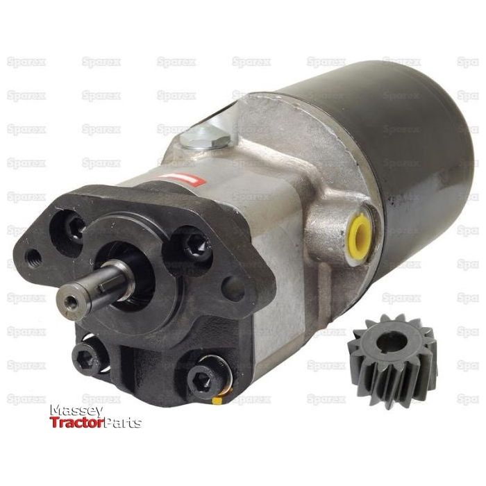 Close-up image of a Power Steering Hydraulic Pump (Sparex Part No. S.40150) with intricate details on its gear component. The background features a faint Sparex branded watermark.