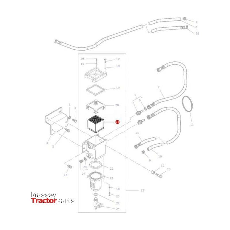 Massey Ferguson Pre-fuel Filter - 3907943M1 | OEM | Massey Ferguson parts | Fuel-Massey Ferguson-Engine & Filters,Farming Parts,Filters,Fuel,Tractor Parts