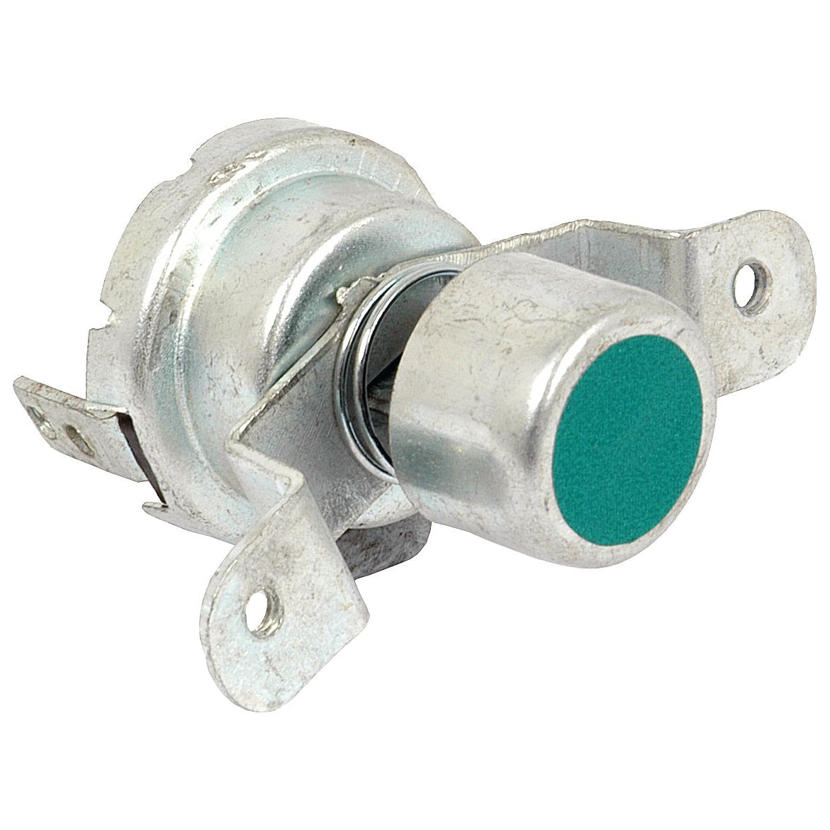 Sparex Preheater Button (Part No. S.67918) featuring a green top, two mounting brackets, and compatibility with Ford / New Holland systems.