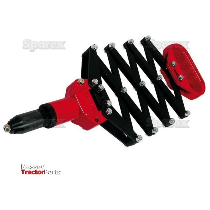 A red and black RIVET GUN-INDUSTRIAL by Sparex (Sparex Part No.S.14915), adorned with the Massey Tractor Parts logo and featuring a robust, riveter-like design.