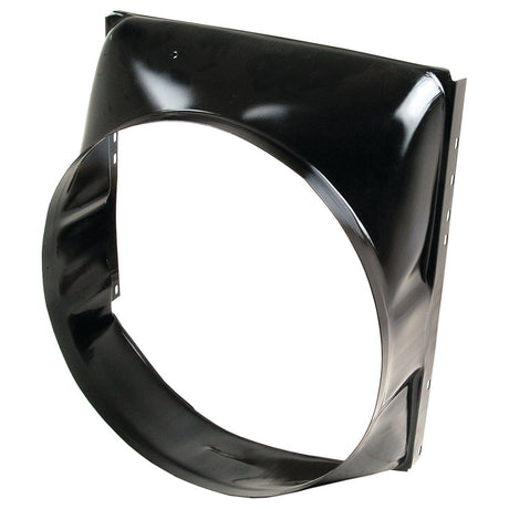 A black plastic radiator cowl for a Massey Ferguson automotive setup, featuring a circular opening in the center, branded by Sparex and listed as Radiator Cowl | Sparex Part No. S.42579.