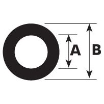 Image of a black EDPM rubber ring labeled 'Radiator Hose - S.56004' from the Sparex brand, with two arrows indicating 'A' (inner diameter) and 'B' (outer diameter).