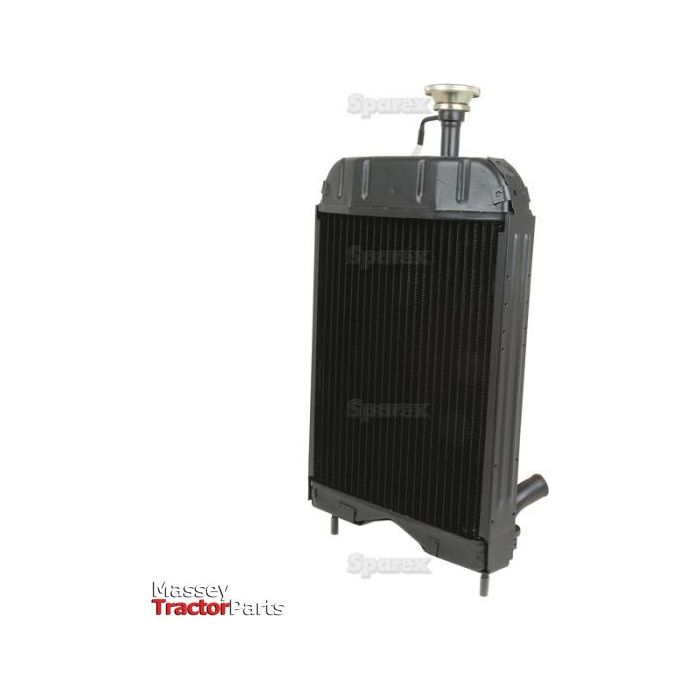 Image of a Radiator - S.40097 by Sparex with a 38mm inlet, designed for a Massey Ferguson tractor, presented on a plain white background.