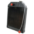 A black Sparex Radiator - S.60681 with red caps and an attached hose, featuring a robust 3 Row design.