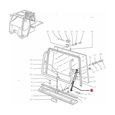 Rear Window Strut - 3301920M92 - Massey Tractor Parts