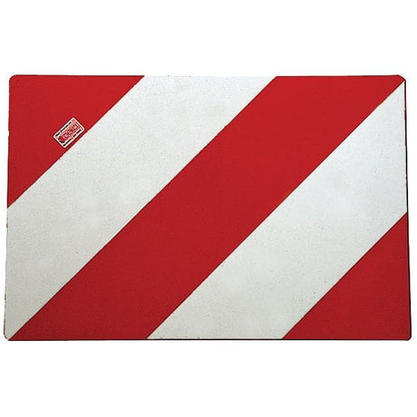 The Reflector Panel by Sparex (Part No. S.35813) is rectangular and measures 423mm x 282mm. It features red and white diagonal stripes with a small square label in the top left corner, matching the typical dimensions of a standard Reflector Panel.