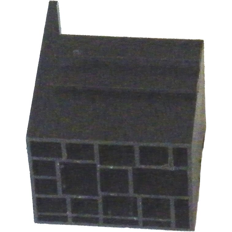 The Relay Holder 4 Way Agripak | Sparex Part No.S.26442 by Sparex is a small, dark plastic object with multiple rectangular compartments and an elevated section, designed for secure electrical connections.