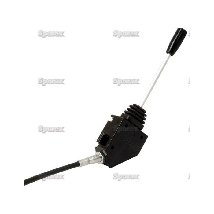 The Sparex Remote Control Assembly with 1.5M Cable (Sparex Part No.S.101680) is a black joystick controller with a long handle, perfect for precision in machinery or equipment control.