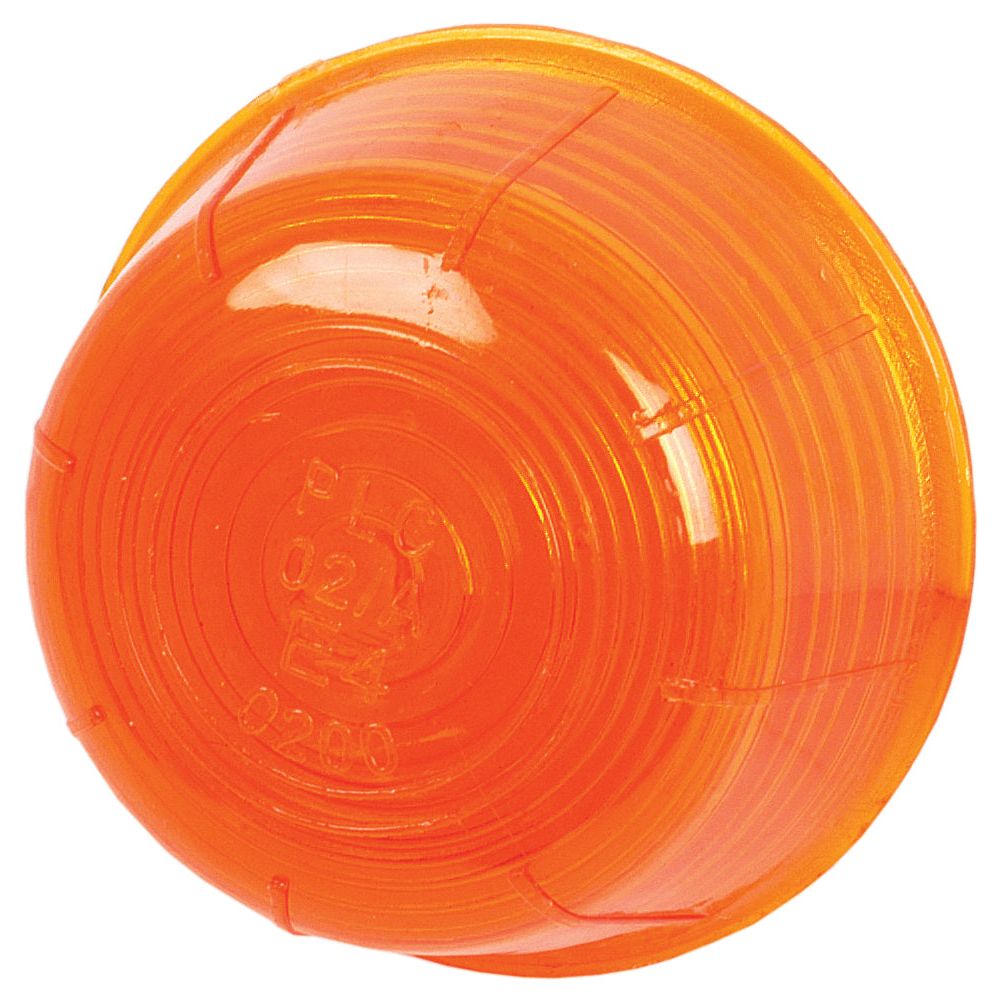 A close-up photo of a translucent orange polycarbonate circular Replacement Lens, featuring concentric ridges and raised text in the center, likely designed to fit Sparex models S.12808 - S.71022.